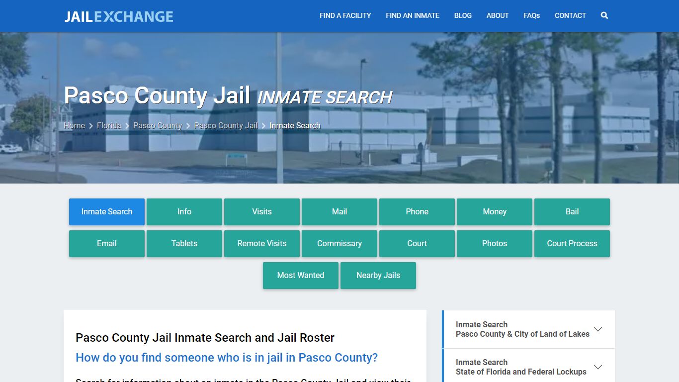 Inmate Search: Roster & Mugshots - Pasco County Jail, FL